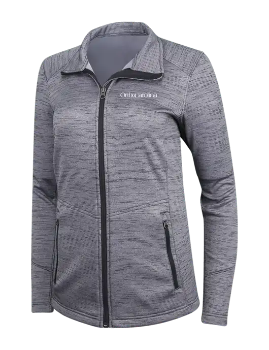 Medium Grey Womens Digi Stripe Fleece Jacket w/OrthoCarolina Logo
