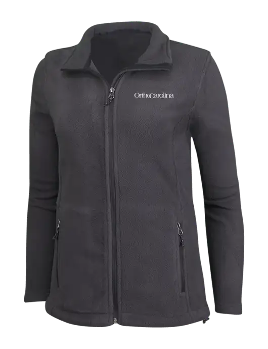 Womens Fleece Dark Grey Jacket w/OrthoCarolina Logo