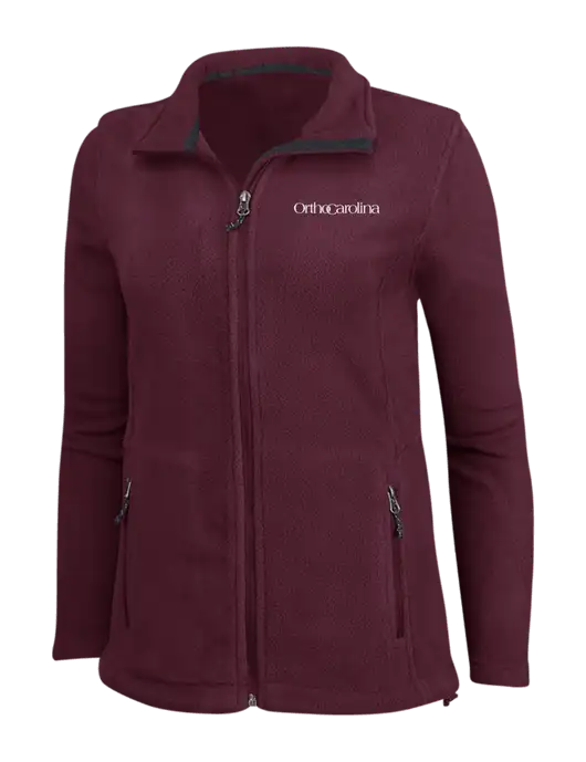 Womens Maroon Fleece Jacket w/OrthoCarolina Logo