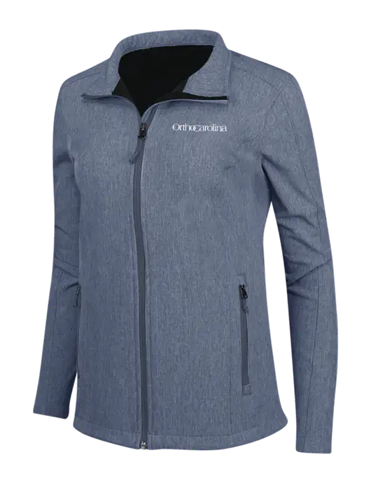Navy Heather Womens Core Soft Shell Jacket w/OrthoCarolina Logo