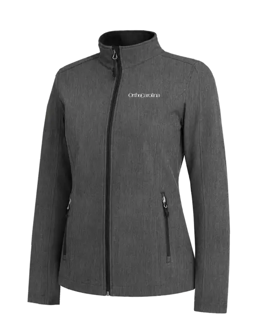 Medium Grey Heather Womens Core Soft Shell Jacket w/OrthoCarolina Logo