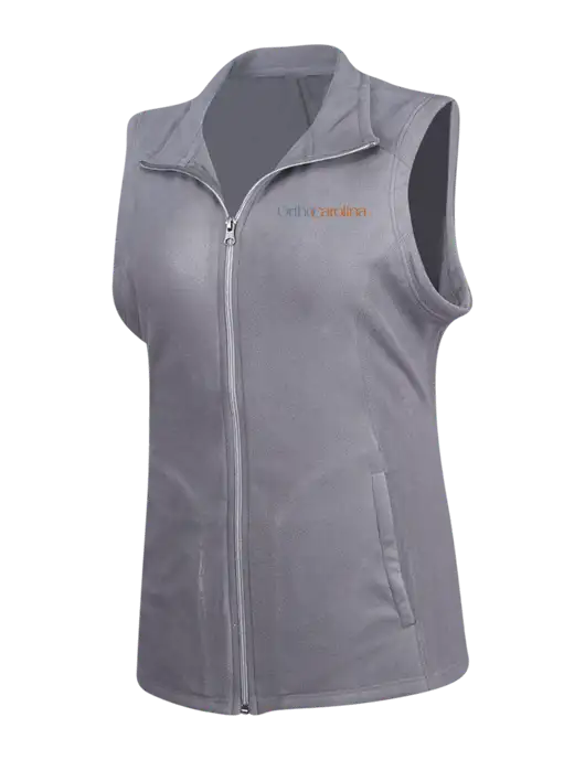 Medium Grey Womens Microfleece Vest w/OrthoCarolina Logo