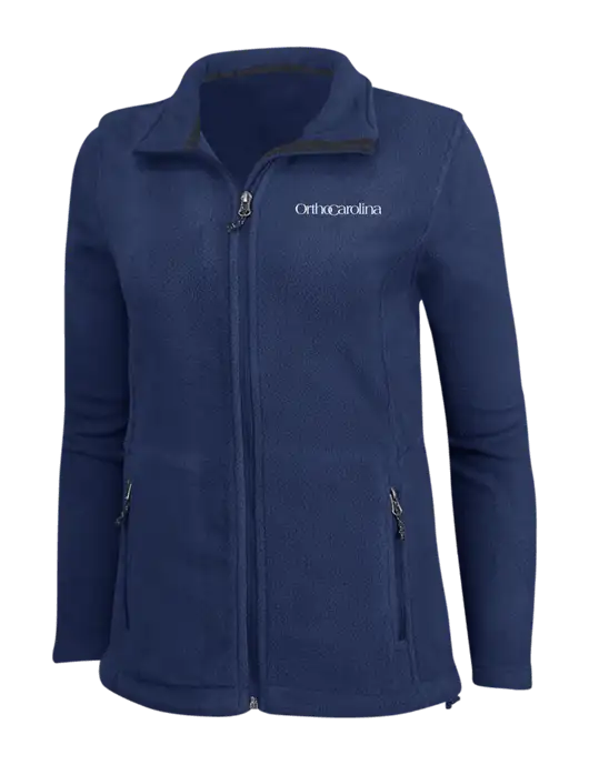 Womens Navy Fleece Jacket w/OrthoCarolina Logo
