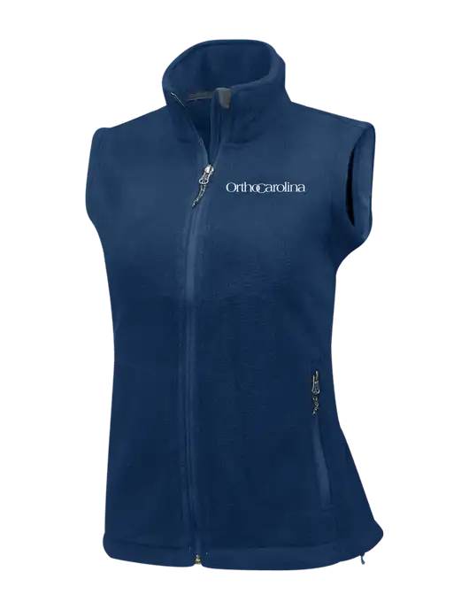 Navy Womens Fleece Vest w/OrthoCarolina Logo