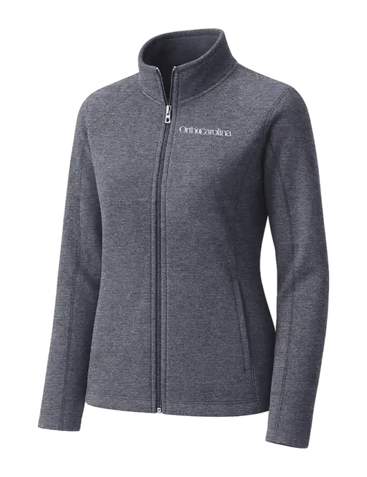 Light Navy Heather Womens Microfleece Full-Zip Jacket w/OrthoCarolina Logo