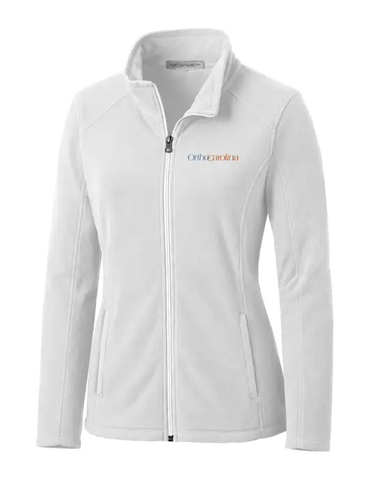 White Womens Microfleece Jacket w/OrthoCarolina Logo