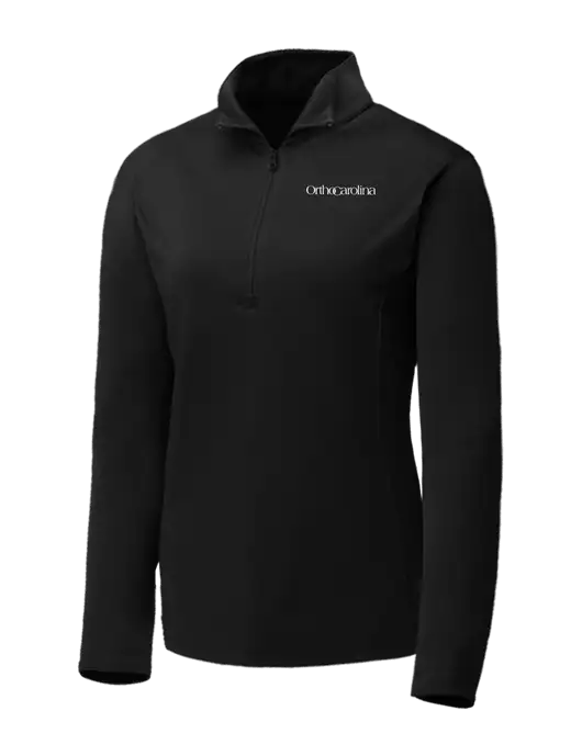 Black Womens Posicharge Competitor ¼ Zip Pullover w/OrthoCarolina Logo
