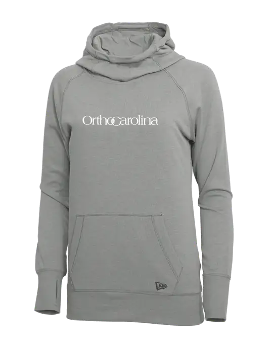 New Era Shadow Grey Heather Womens Tri-Blend Fleece Pullover Hoodie w/OrthoCarolina Logo