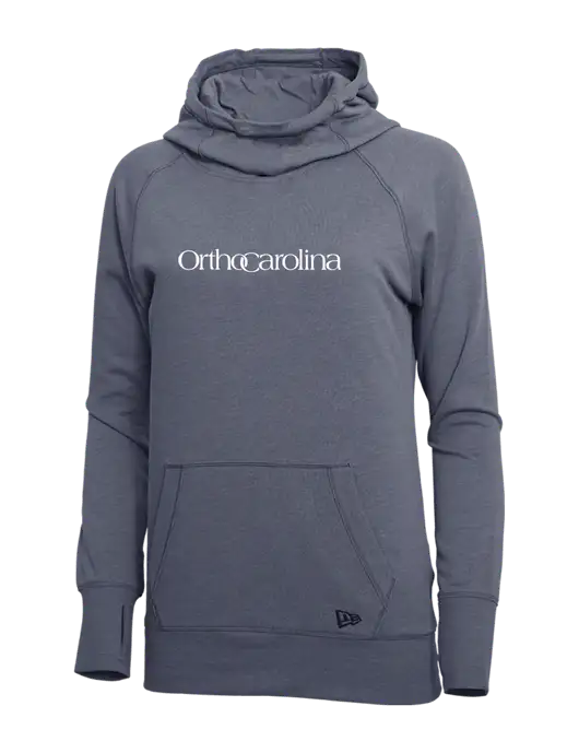 New Era True Navy Heather Womens Tri-Blend Fleece Pullover Hoodie w/OrthoCarolina Logo