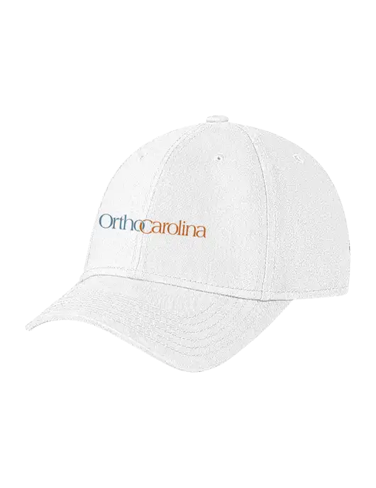 White Structured Soft Snap Closure Hook & Loop Cap w/OrthoCarolina Logo