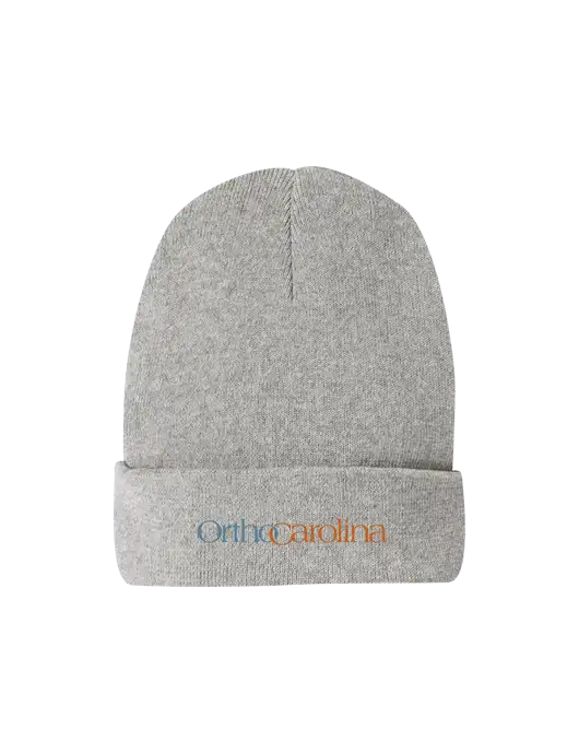 Recycled Light Heather Grey Beanie w/OrthoCarolina Logo