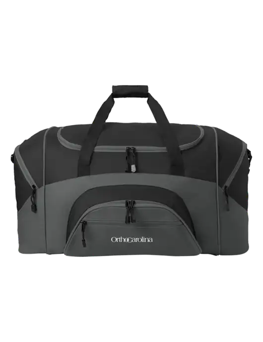 Standard Colorblock Black/Dark Grey Sport Duffel w/OrthoCarolina Logo