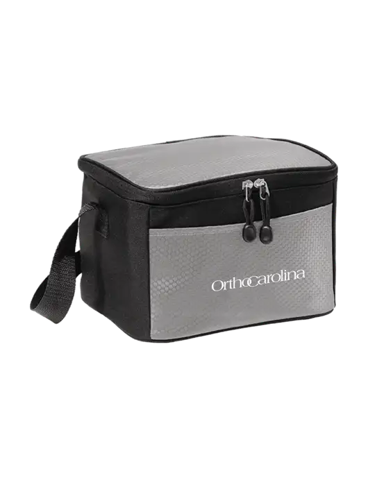 6 Can Grey/Black Cube Cooler w/OrthoCarolina Logo
