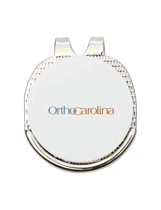 Antique Silver Hat Clip w/Golf Ball Marker w/OrthoCarolina Logo