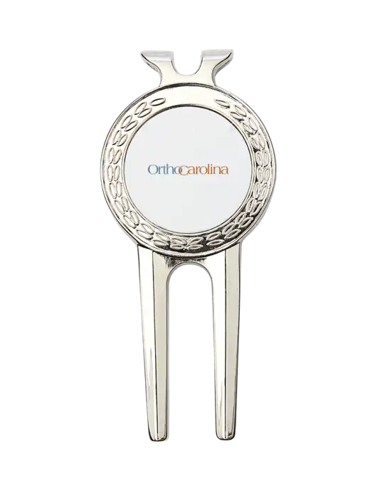 Silver Divot Tool, 1.5 x 3 w/OrthoCarolina Logo