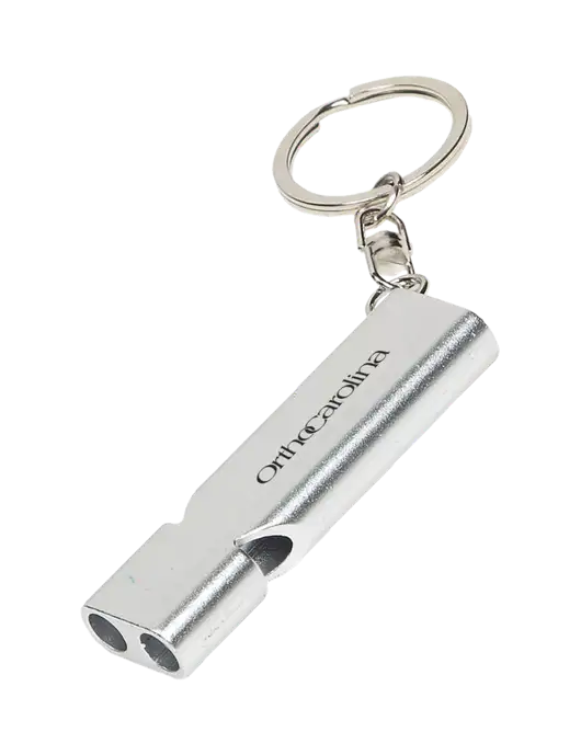 Quick Alert Silver Safety Whistle w/OrthoCarolina Logo
