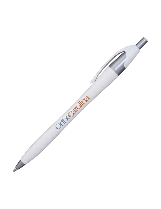 Novella White/Silver Shimmer Pen - Blue Ink w/OrthoCarolina Logo