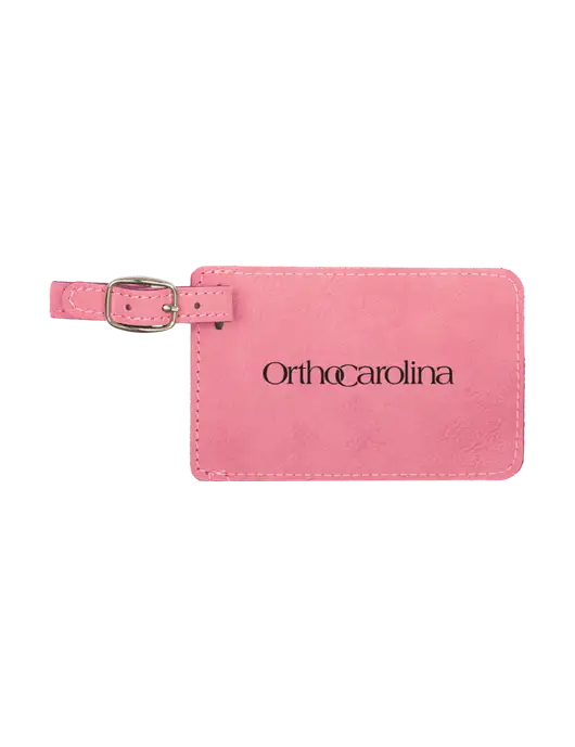 Pink Leatherette Luggage Tag w/OrthoCarolina Logo