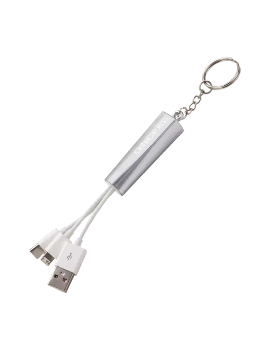 Silver Light-Up Charging Cable with Key Ring w/OrthoCarolina Logo
