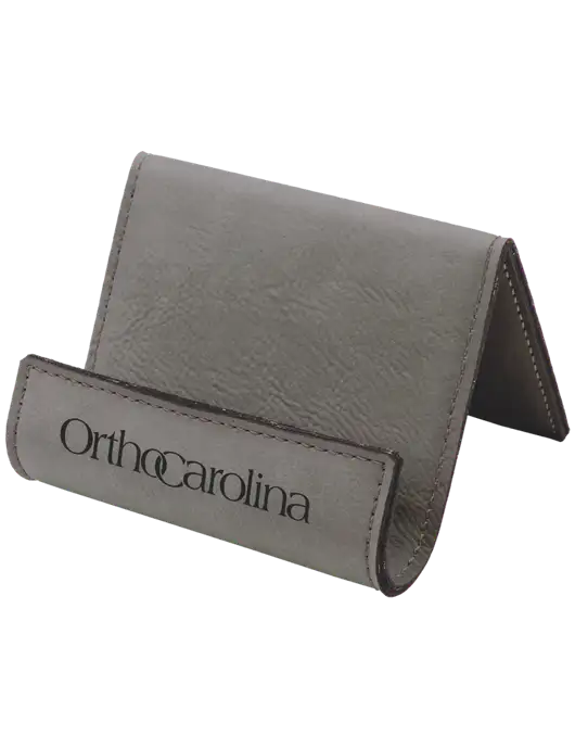 Grey Leatherette Card & Phone Holder w/OrthoCarolina Logo