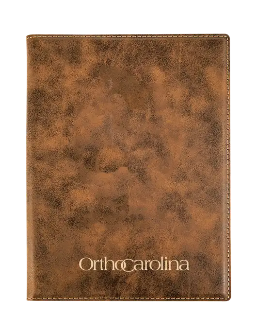 Rustic Leatherette 7 x 9 Portfolio with Notepad w/OrthoCarolina Logo