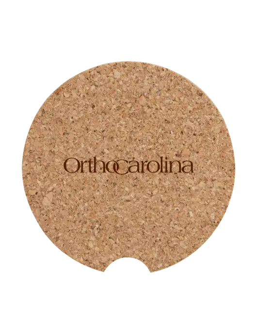 Cork Car Coaster, 2.5" w/OrthoCarolina Logo