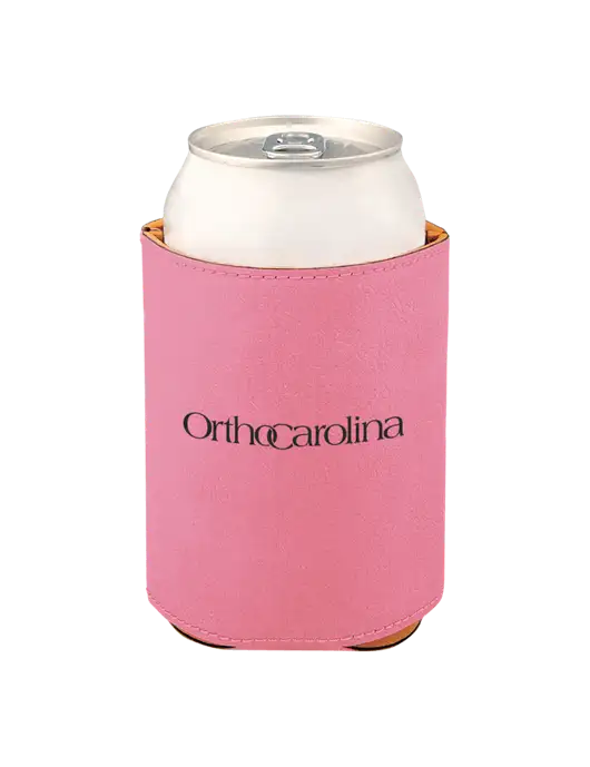 Pink Leatherette Beverage Holder w/OrthoCarolina Logo