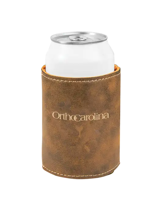 Rustic Leatherette Beverage Holder w/OrthoCarolina Logo