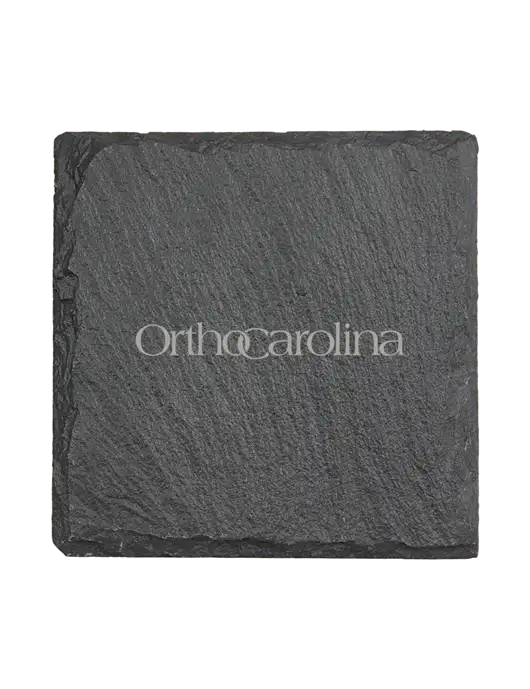 Square Slate Coaster, 4 x 4 w/OrthoCarolina Logo