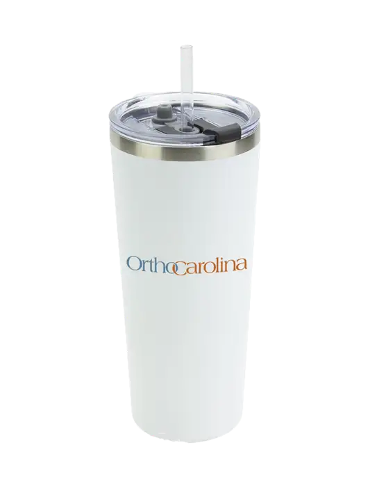 Brighton White 20 oz Insulated Tumbler & Straw w/OrthoCarolina Logo