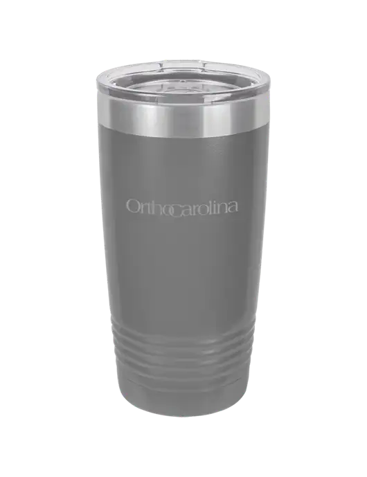 Polar Camel 20 oz Powder Coated Grey Vacuum Insulated Tumbler  w/OrthoCarolina Logo