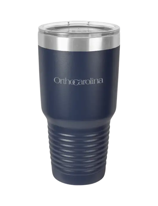 Polar Camel 30 oz Powder Coated Navy Vacuum Insulated Tumbler w/OrthoCarolina Logo