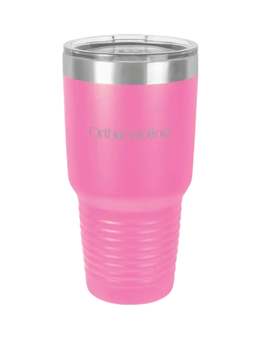 Polar Camel 30 oz Powder Coated Pink Vacuum Insulated Tumbler w/OrthoCarolina Logo