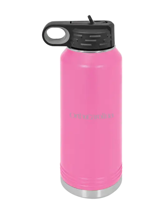 Polar Camel 32 oz Powder Coated Pink Vacuum Insulated Water Bottle w/OrthoCarolina Logo