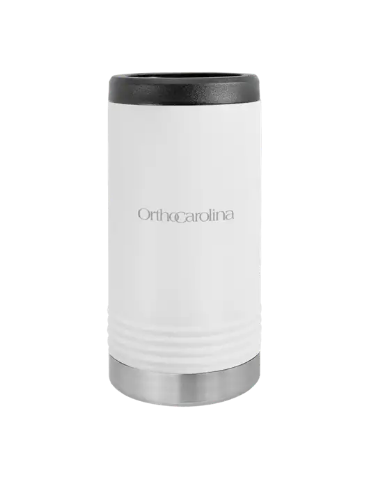 Polar Camel Powder Coated White Vacuum Insulated Slim Beverage Holder w/OrthoCarolina Logo
