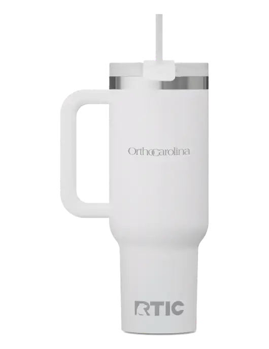 RTIC Road Trip 40 oz White Tumbler  w/OrthoCarolina Logo