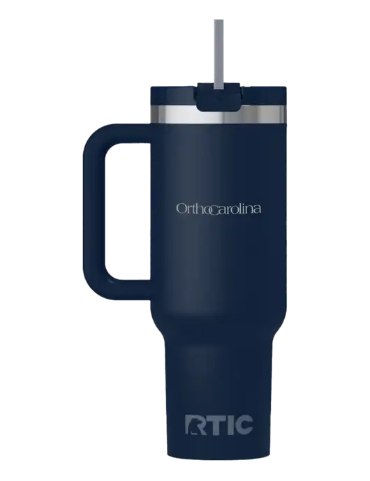 RTIC Road Trip 40 oz Navy Tumbler  w/OrthoCarolina Logo