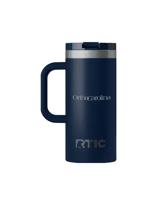 RTIC Road Trip 16 oz Navy Travel Mug w/OrthoCarolina Logo