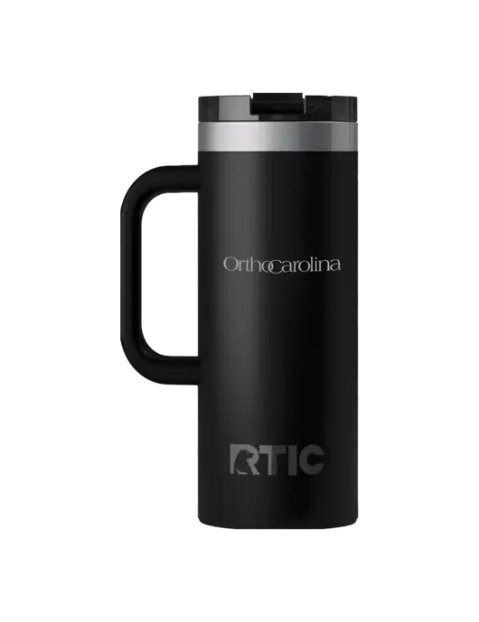 RTIC Road Trip 20 oz Black Travel Mug w/OrthoCarolina Logo