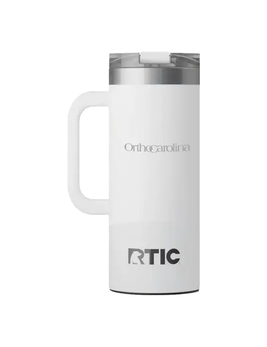 RTIC Road Trip 20 oz White Travel Mug w/OrthoCarolina Logo