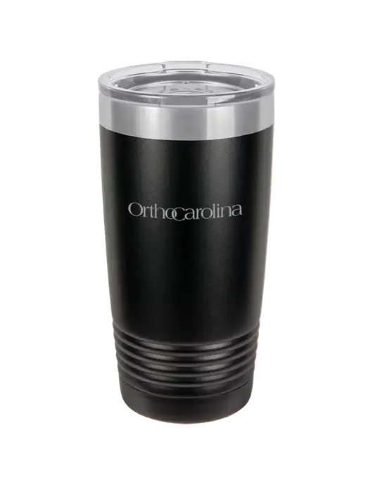 Polar Camel 20 oz Powder Coated Black Vacuum Insulated Tumbler w/OrthoCarolina Logo