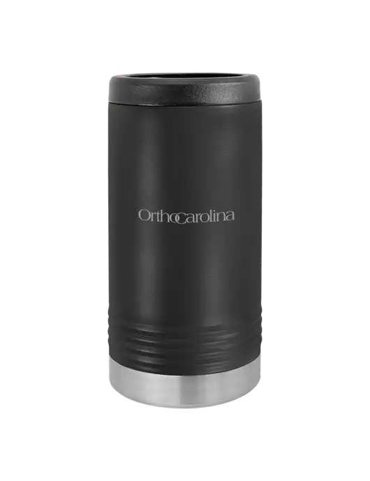 Polar Camel Powder Coated Black Vacuum Insulated Slim Beverage Holder w/OrthoCarolina Logo