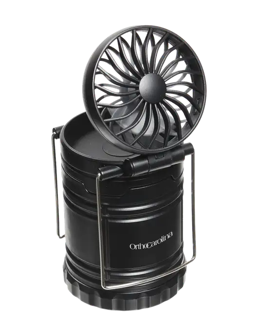 Black Retro Lantern with Fan w/OrthoCarolina Logo