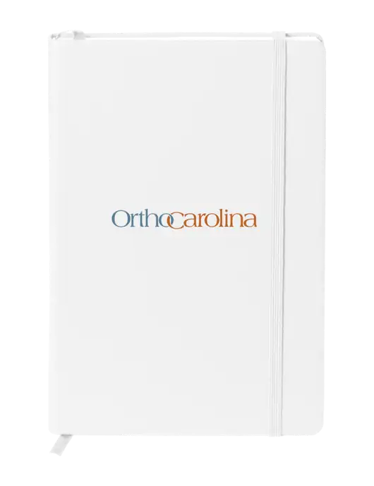 Neoskin White Hard Cover Journal 5.75 x 8.375
 w/OrthoCarolina Logo