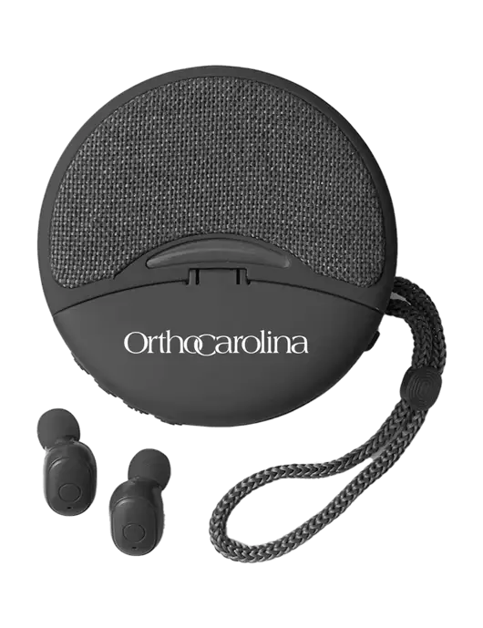 Duo Black Wireless Earbuds & Speaker w/OrthoCarolina Logo