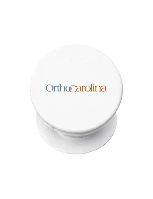 White PopPal Cell Phone Holder w/OrthoCarolina Logo
