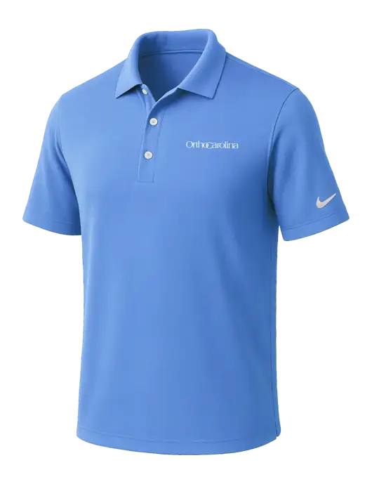 NIKE Carolina Blue Dri-Fit Micro Pique Polo w/OrthoCarolina Logo