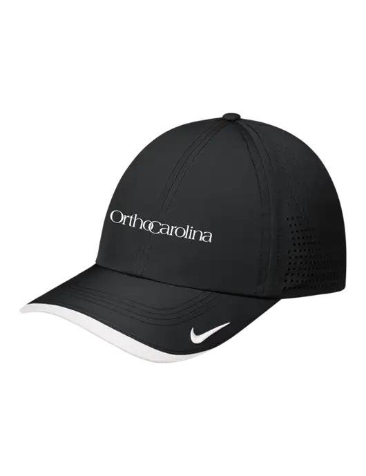 Nike Black/White Dri-FIT Perforated Performance Cap w/OrthoCarolina Logo