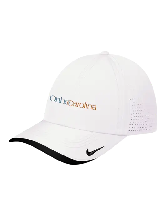 Nike White/Black Dri-FIT Perforated Performance Cap w/OrthoCarolina Logo