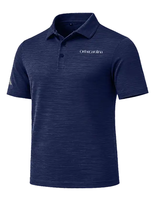 Adidas Navy Textured Stripe Polo w/OrthoCarolina Logo